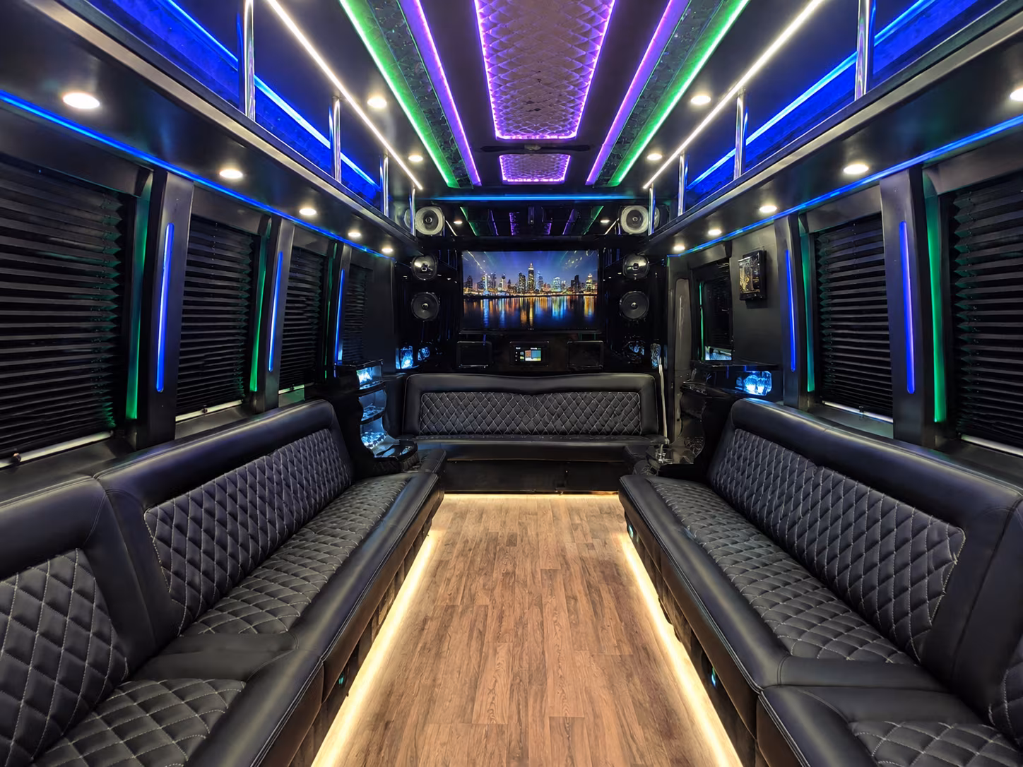 north las vegas 25 passenger party bus interior